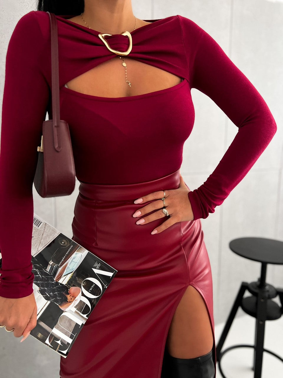 Bluzka Soana bordowa