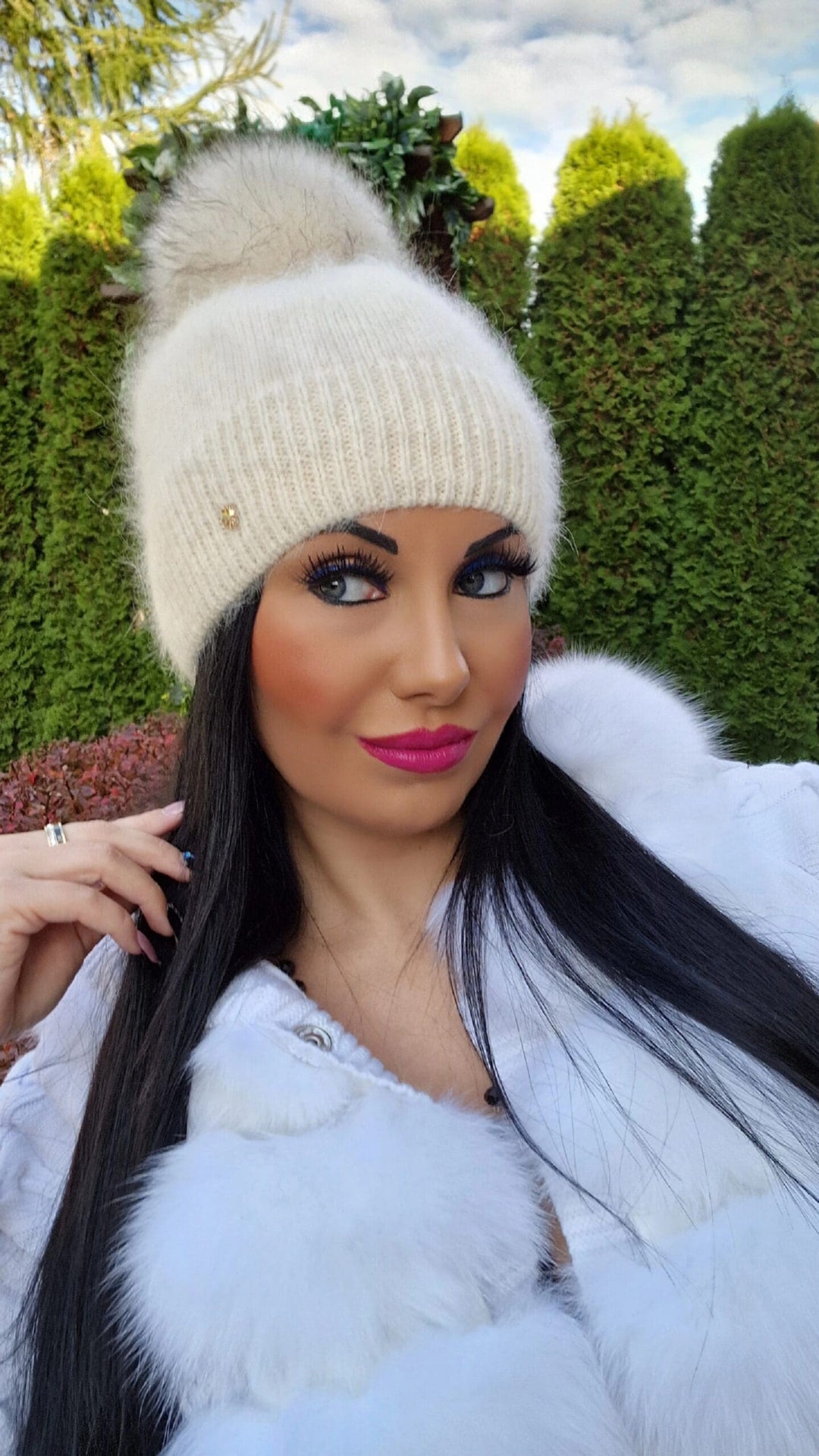 Czapka zimowa WANESA z pomponem narutalnym