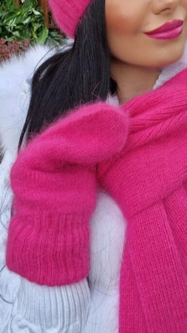 Rękawiczki zimowe z angory LILY