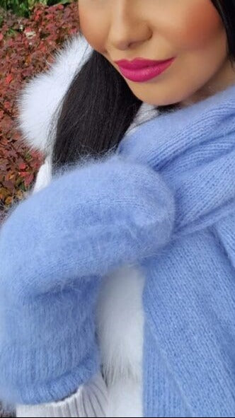 Rękawiczki zimowe z angory LILY