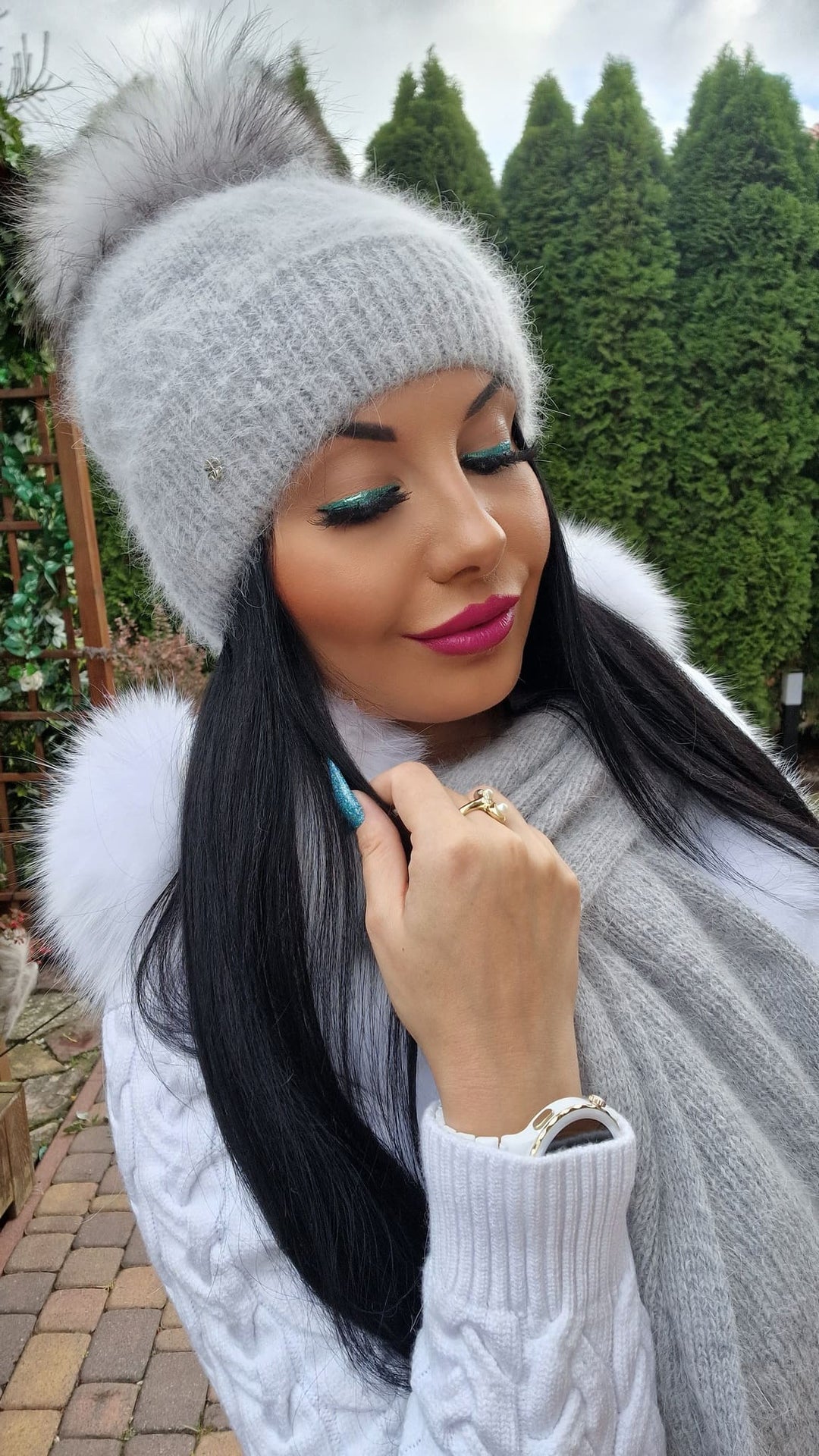 Czapka zimowa WANESA z pomponem narutalnym