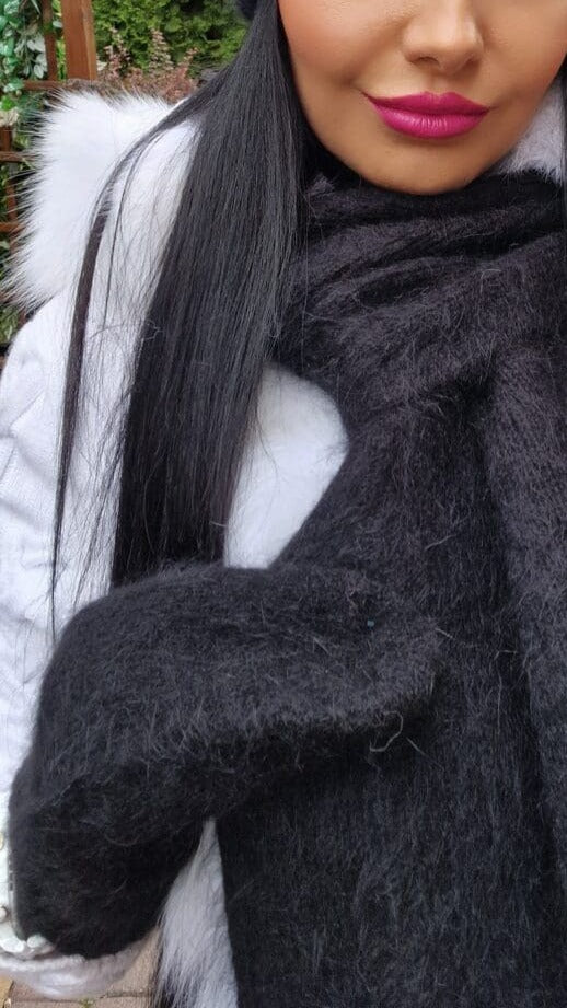 Rękawiczki zimowe z angory LILY