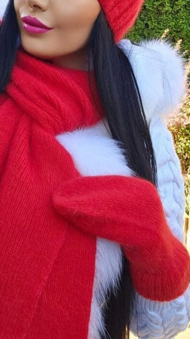 Rękawiczki zimowe z angory LILY