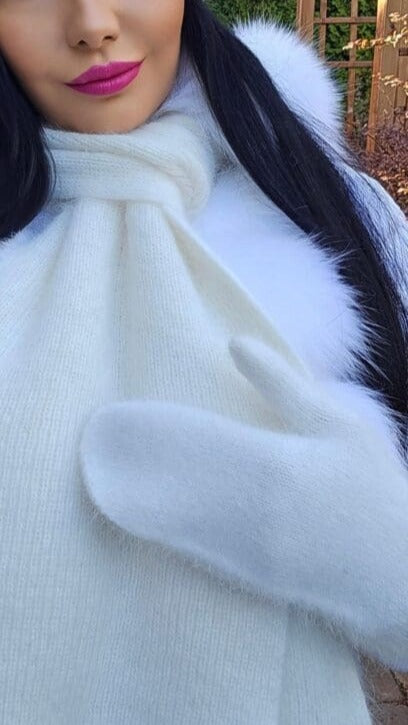 Rękawiczki zimowe z angory LILY