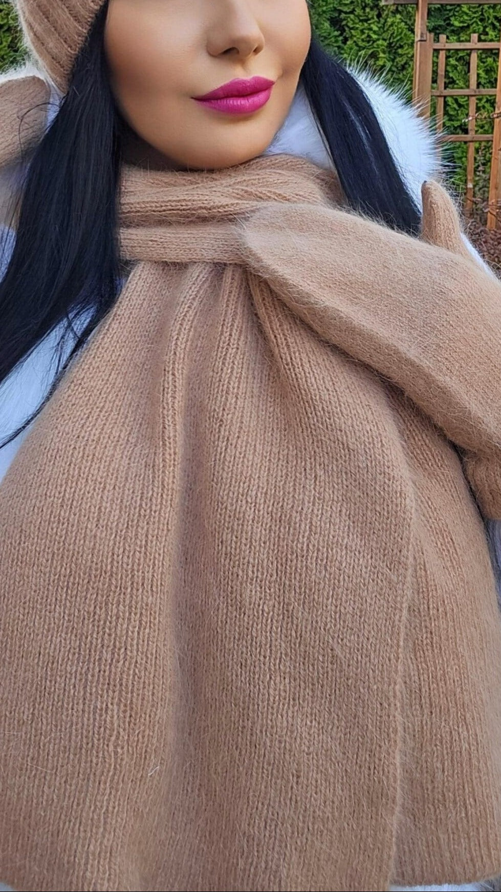 Szalik zimowy LILY WANESA NATALIA z angory