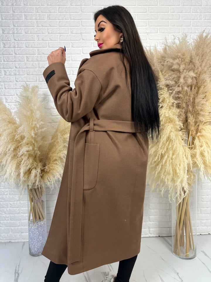 Długi płaszcz BELLA - na podszewce, polska produkcja