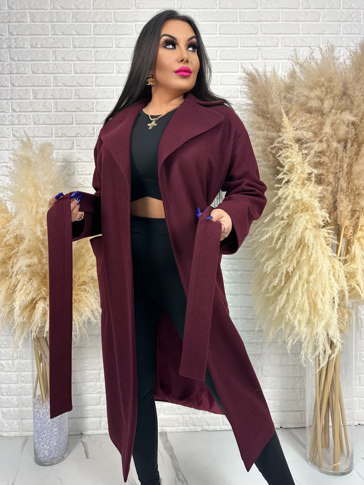 Długi płaszcz BELLA - na podszewce, polska produkcja