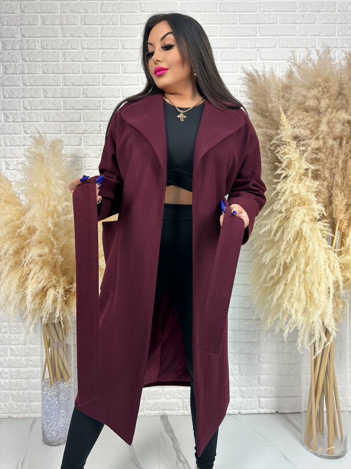 Długi płaszcz BELLA - na podszewce, polska produkcja