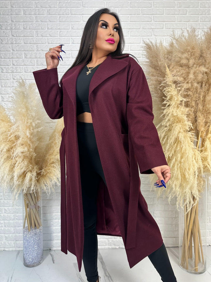 Długi płaszcz BELLA - na podszewce, polska produkcja