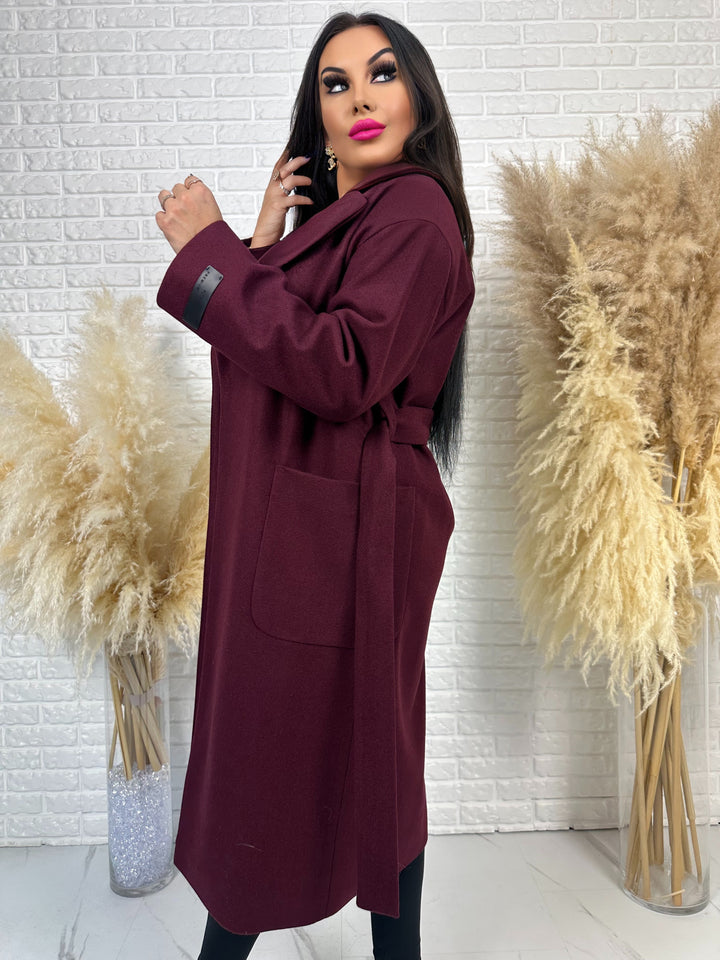 Długi płaszcz BELLA - na podszewce, polska produkcja