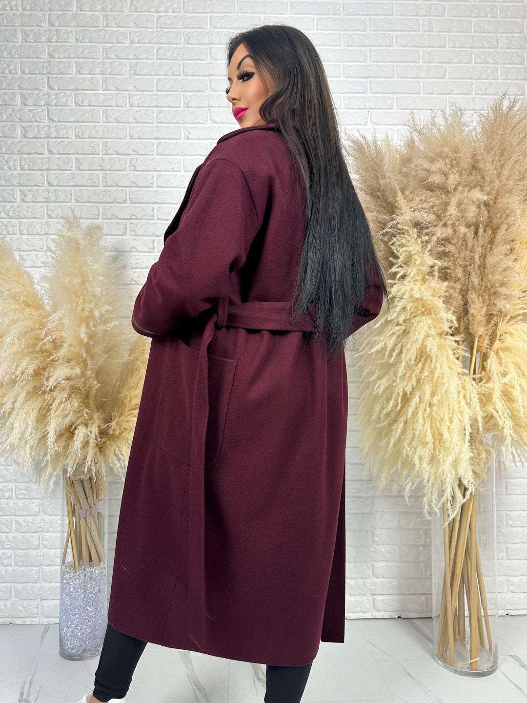 Długi płaszcz BELLA - na podszewce, polska produkcja