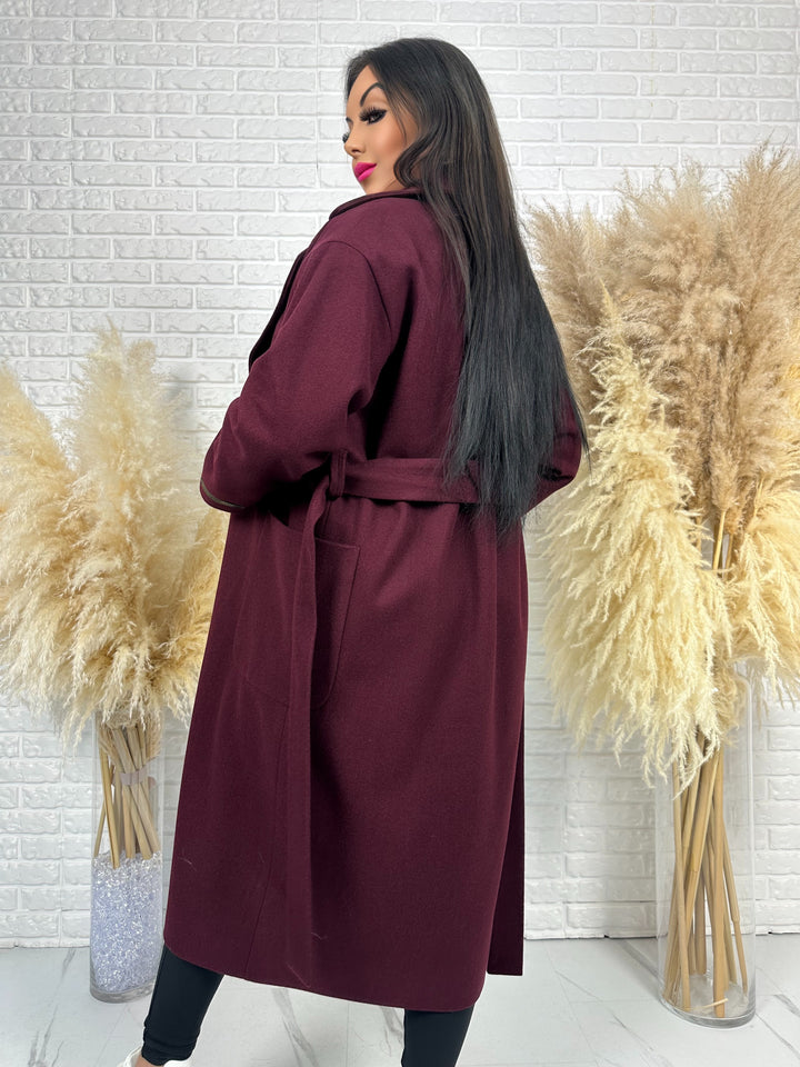 Długi płaszcz BELLA - na podszewce, polska produkcja