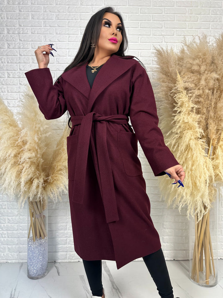 Długi płaszcz BELLA - na podszewce, polska produkcja