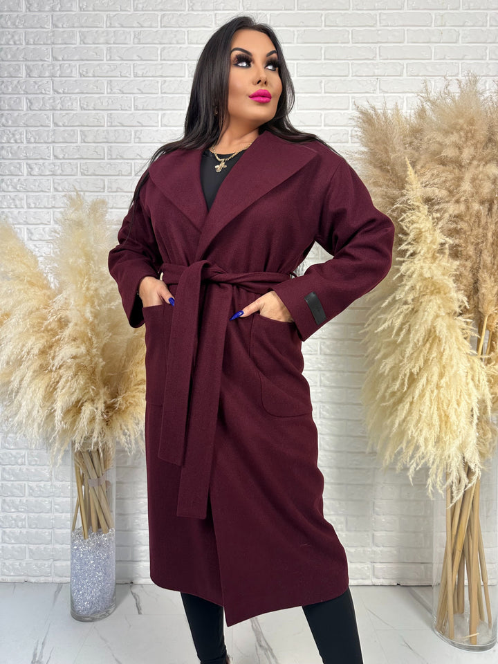 Długi płaszcz BELLA - na podszewce, polska produkcja