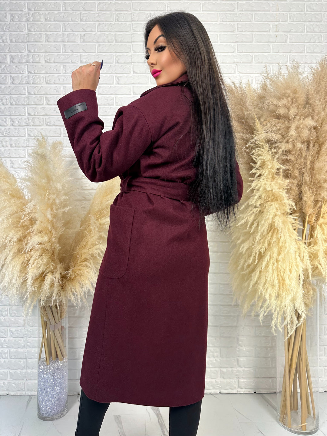 Długi płaszcz BELLA - na podszewce, polska produkcja