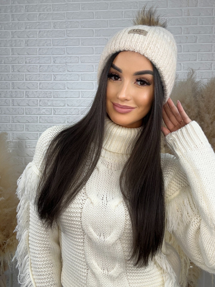 Czapka zimowa LGC - miękka, ciepła, z pomponem