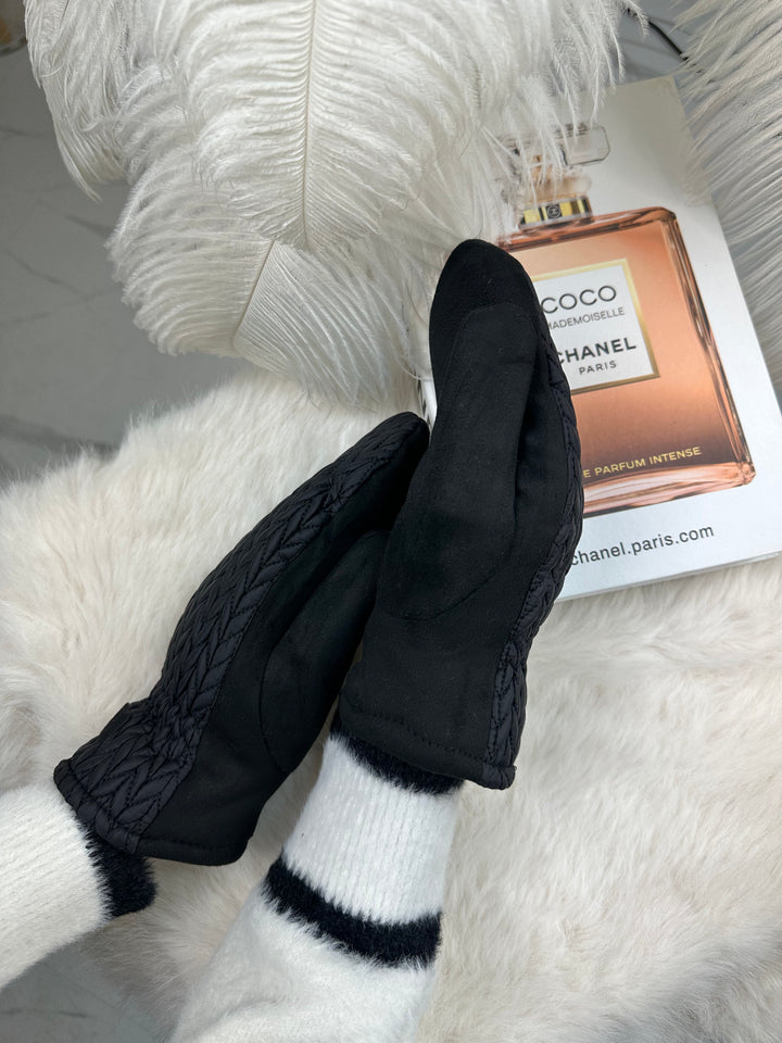 Rękawiczki SANAH - ciepłe, zimowe, materiał pikowany z widoczną strukturą