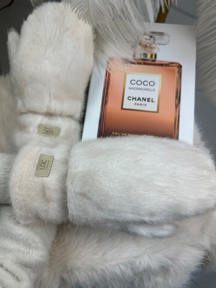 Rękawiczki RICA - zimowe, puchate z długim włosem