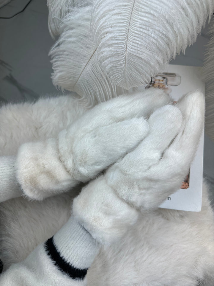 Rękawiczki RICA - zimowe, puchate z długim włosem