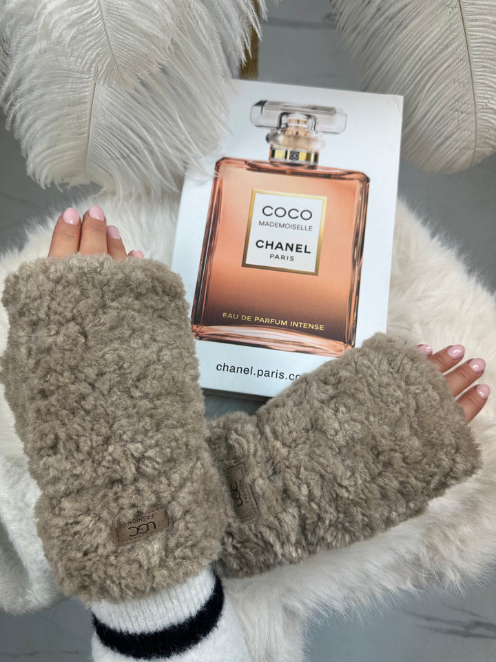 Rękawiczki UGG - zimowe, puchate, bez palców