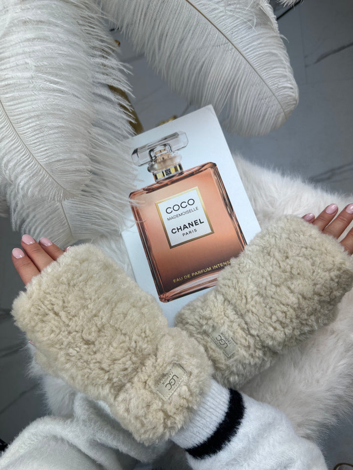 Rękawiczki UGG - zimowe, puchate, bez palców