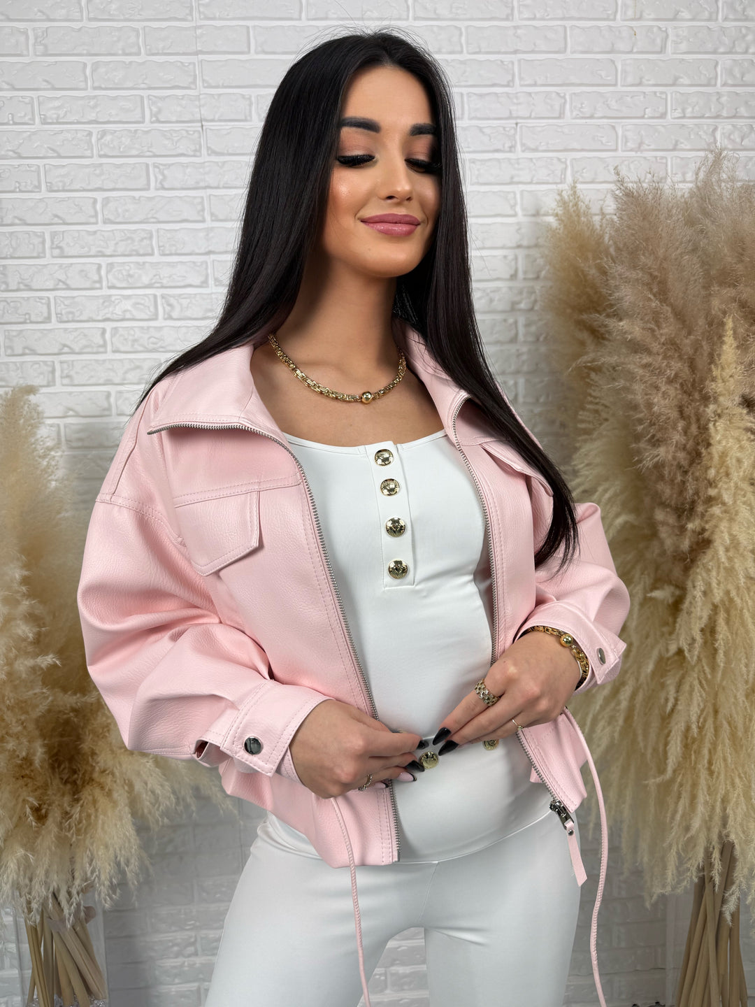 Kurtka ZOYA – lekka wiosenna ze ściągaczem w pasie