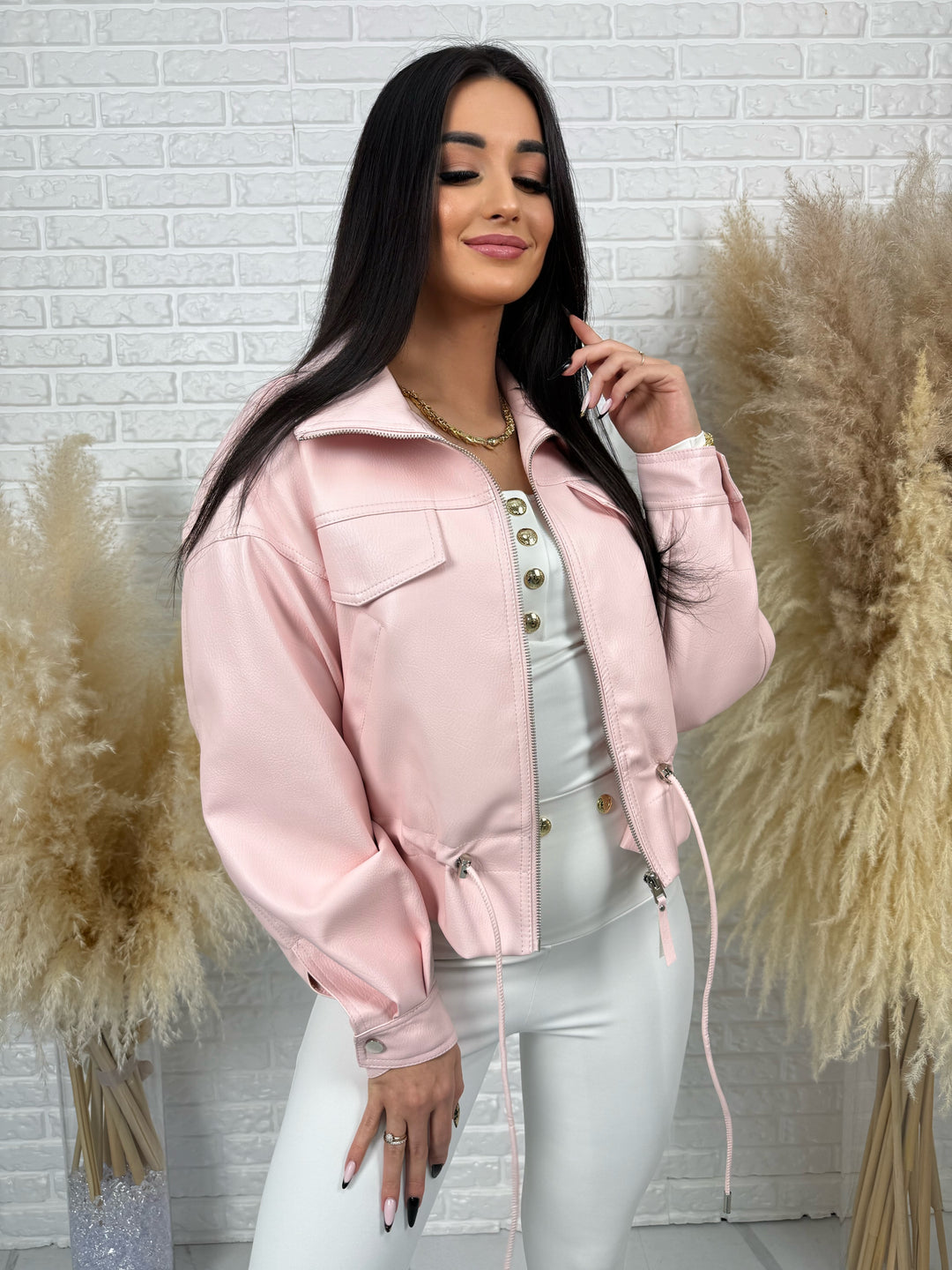 Kurtka ZOYA – lekka wiosenna ze ściągaczem w pasie