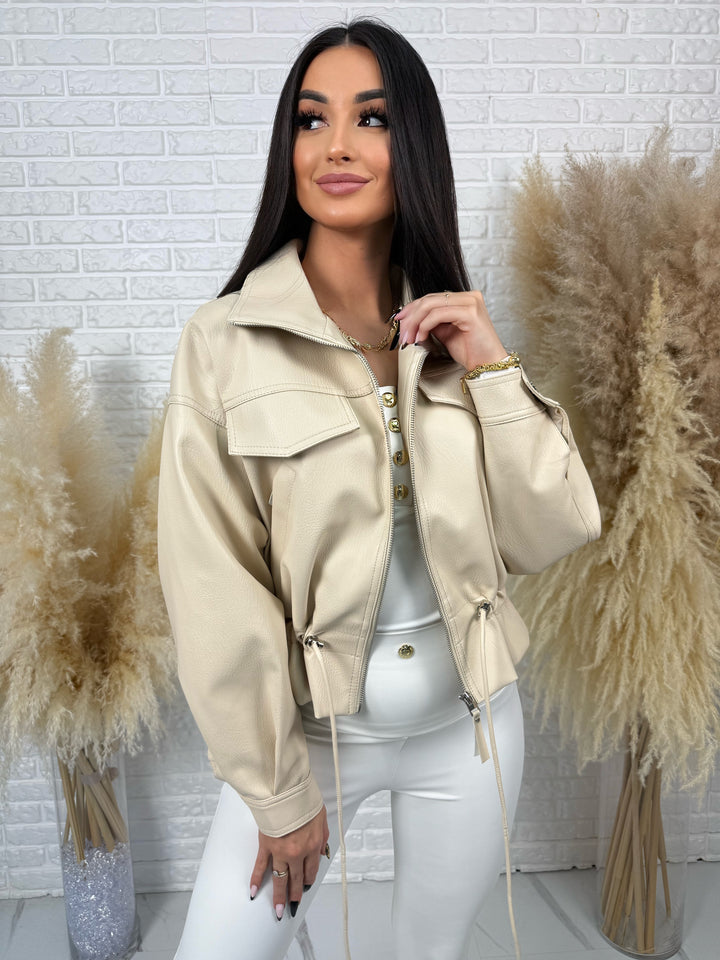 Kurtka ZOYA – lekka wiosenna ze ściągaczem w pasie