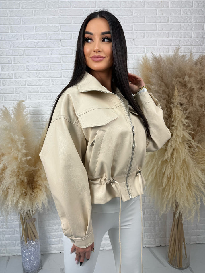 Kurtka ZOYA – lekka wiosenna ze ściągaczem w pasie