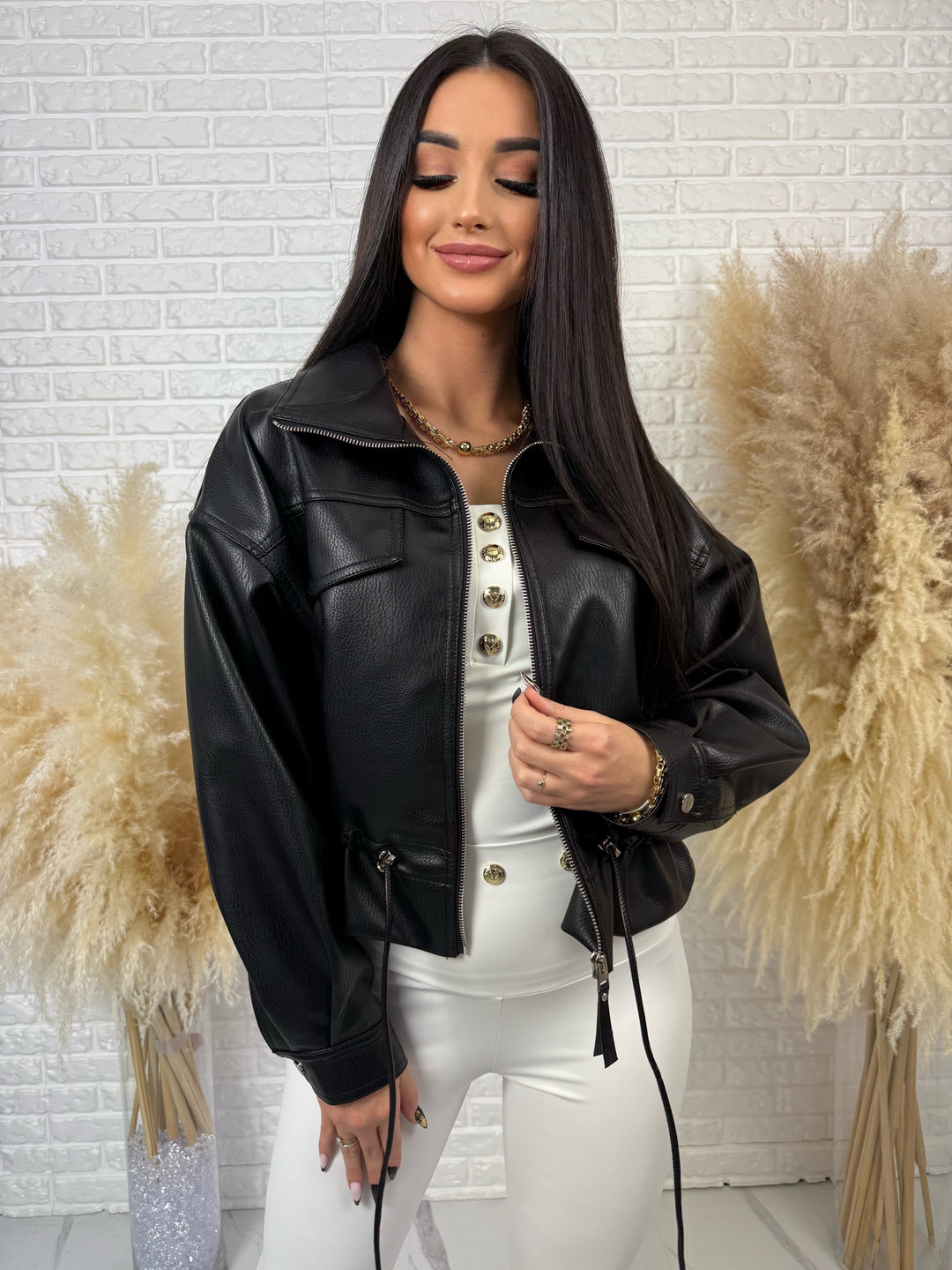 Kurtka ZOYA – lekka wiosenna ze ściągaczem w pasie