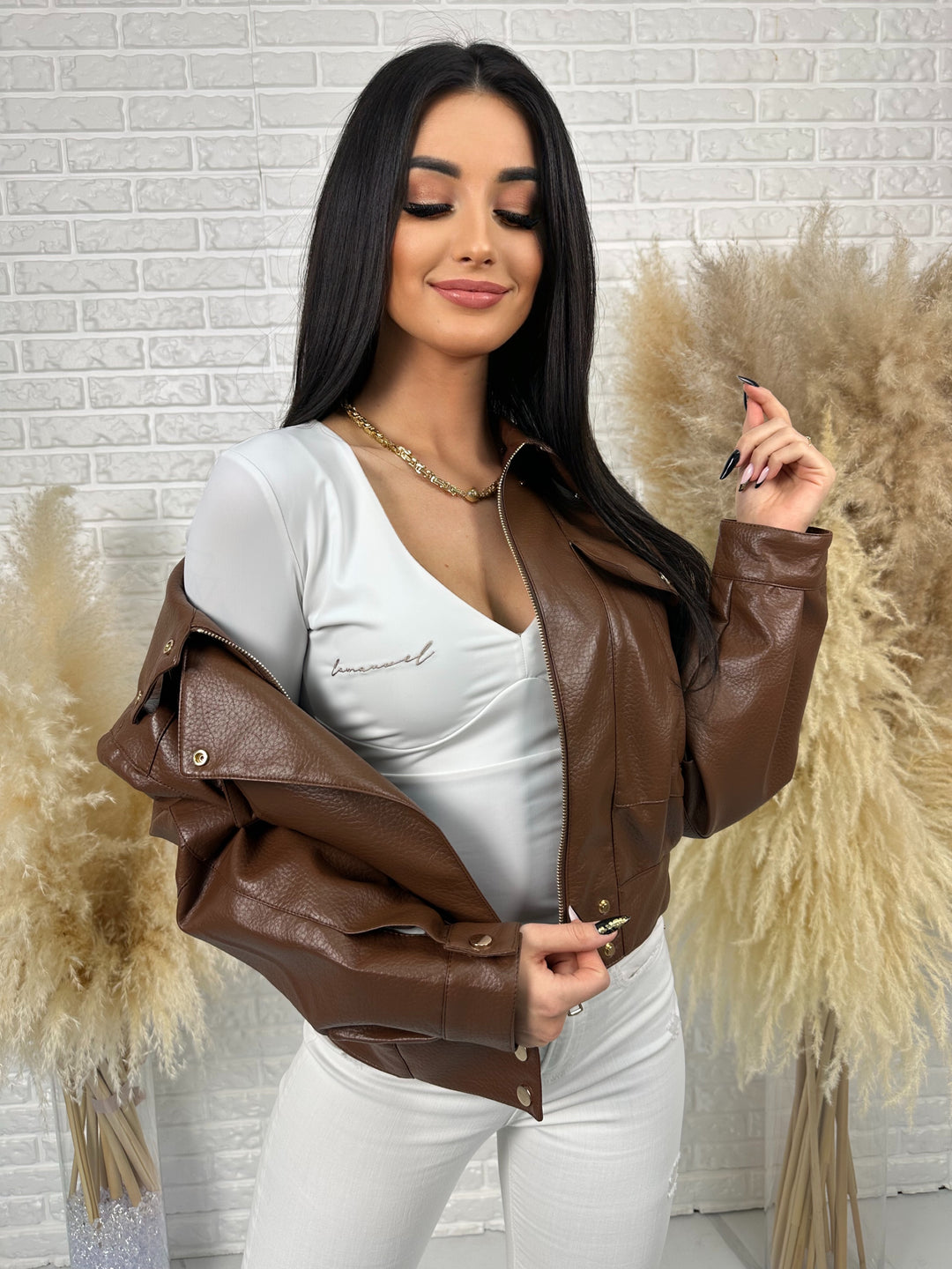 Kurtka wiosenna ANA - model oversize z dużymi kieszeniami