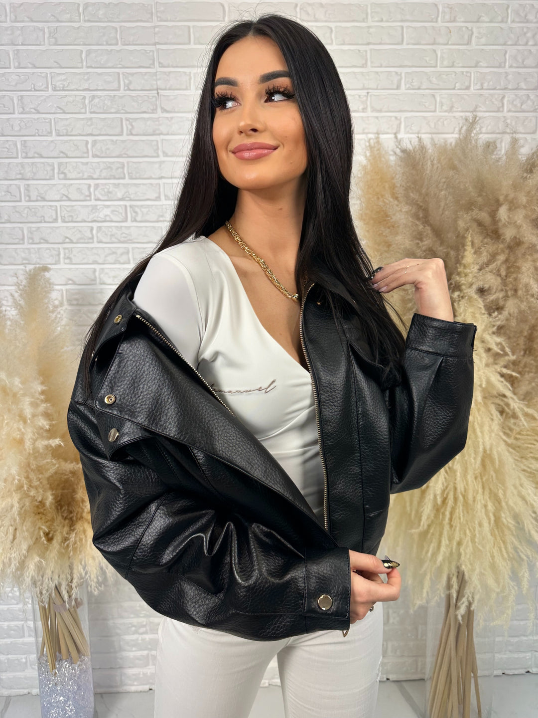 Kurtka wiosenna ANA - model oversize z dużymi kieszeniami