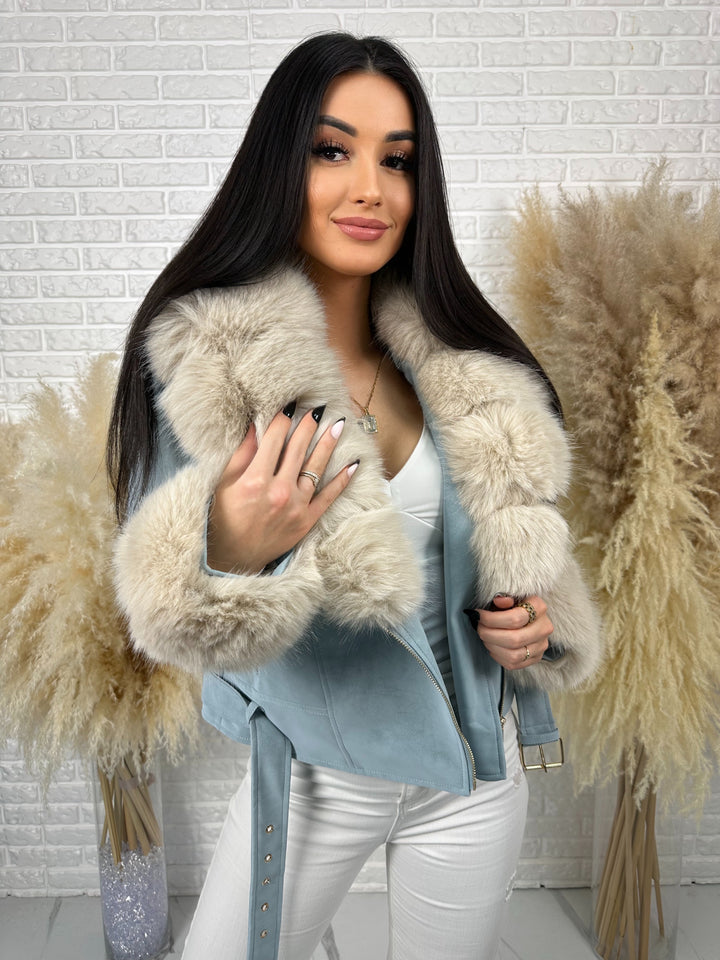 Kurtka LUSIA - futerko odpinane, ocieplana w wiosennych kolorach