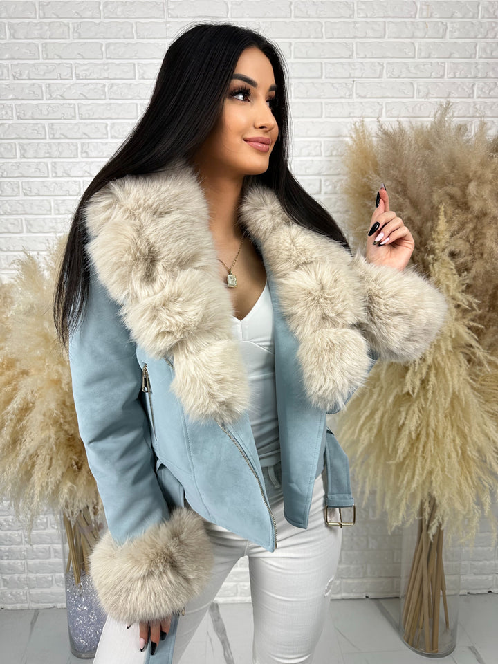 Kurtka LUSIA - futerko odpinane, ocieplana w wiosennych kolorach