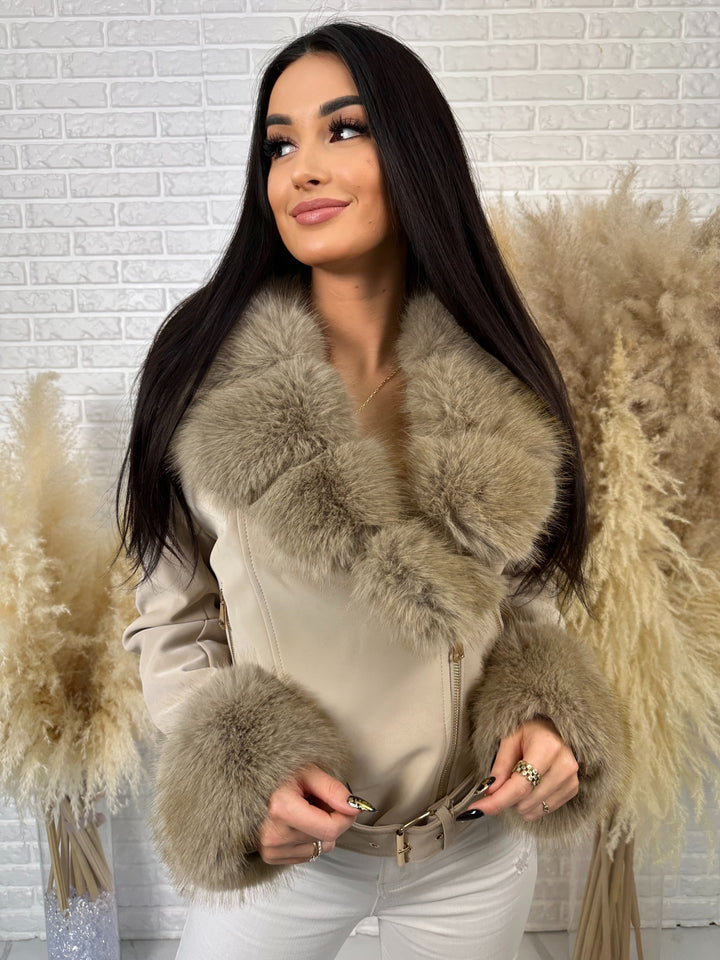 Kurtka LUSIA - futerko odpinane, ocieplana w wiosennych kolorach