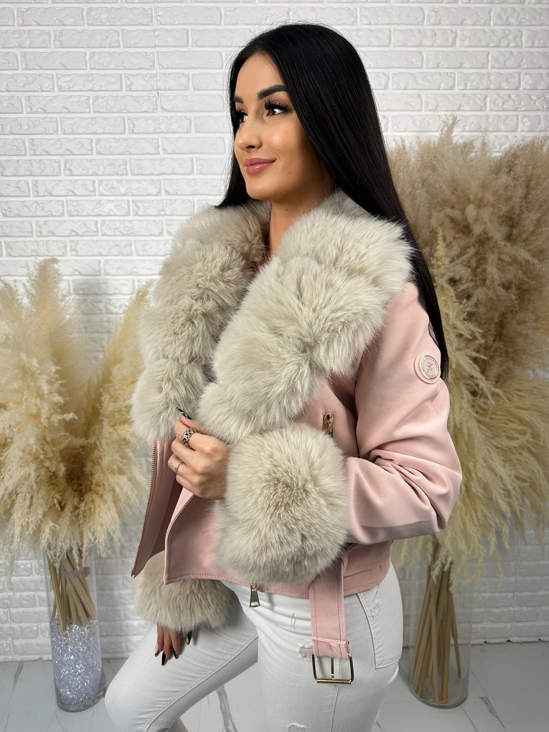 Kurtka LUSIA - futerko odpinane, ocieplana w wiosennych kolorach