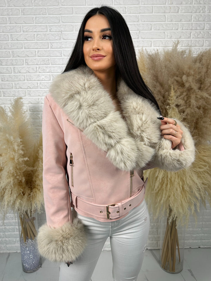 Kurtka LUSIA - futerko odpinane, ocieplana w wiosennych kolorach