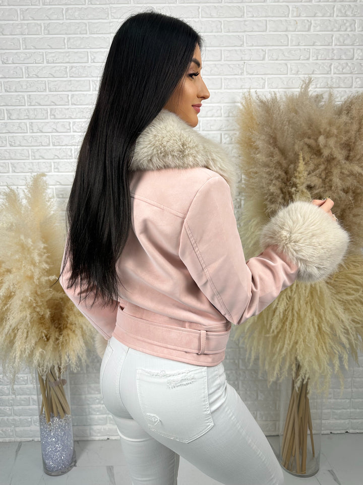 Kurtka LUSIA - futerko odpinane, ocieplana w wiosennych kolorach