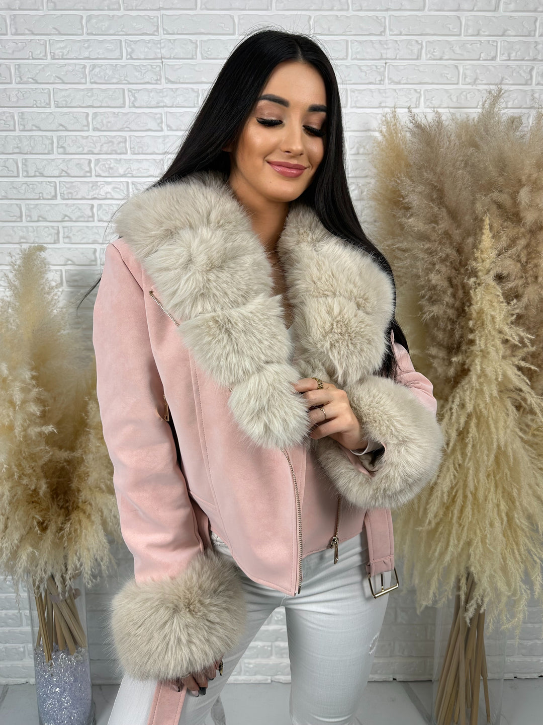 Kurtka LUSIA - futerko odpinane, ocieplana w wiosennych kolorach