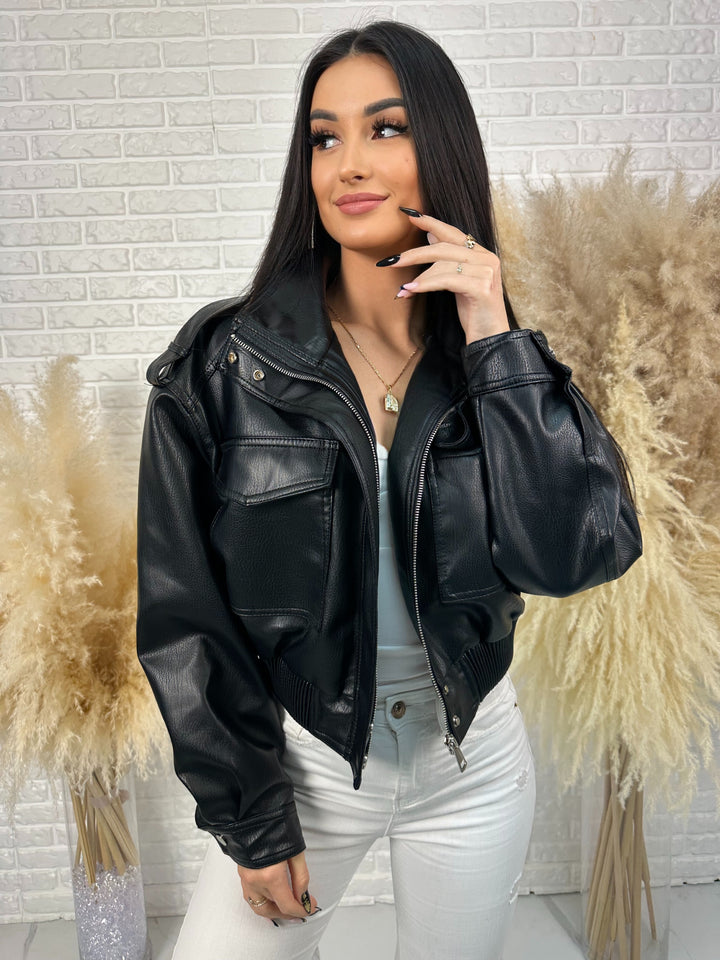 Kurtka MELA - wiosenna kurtka oversize z ekoskóry