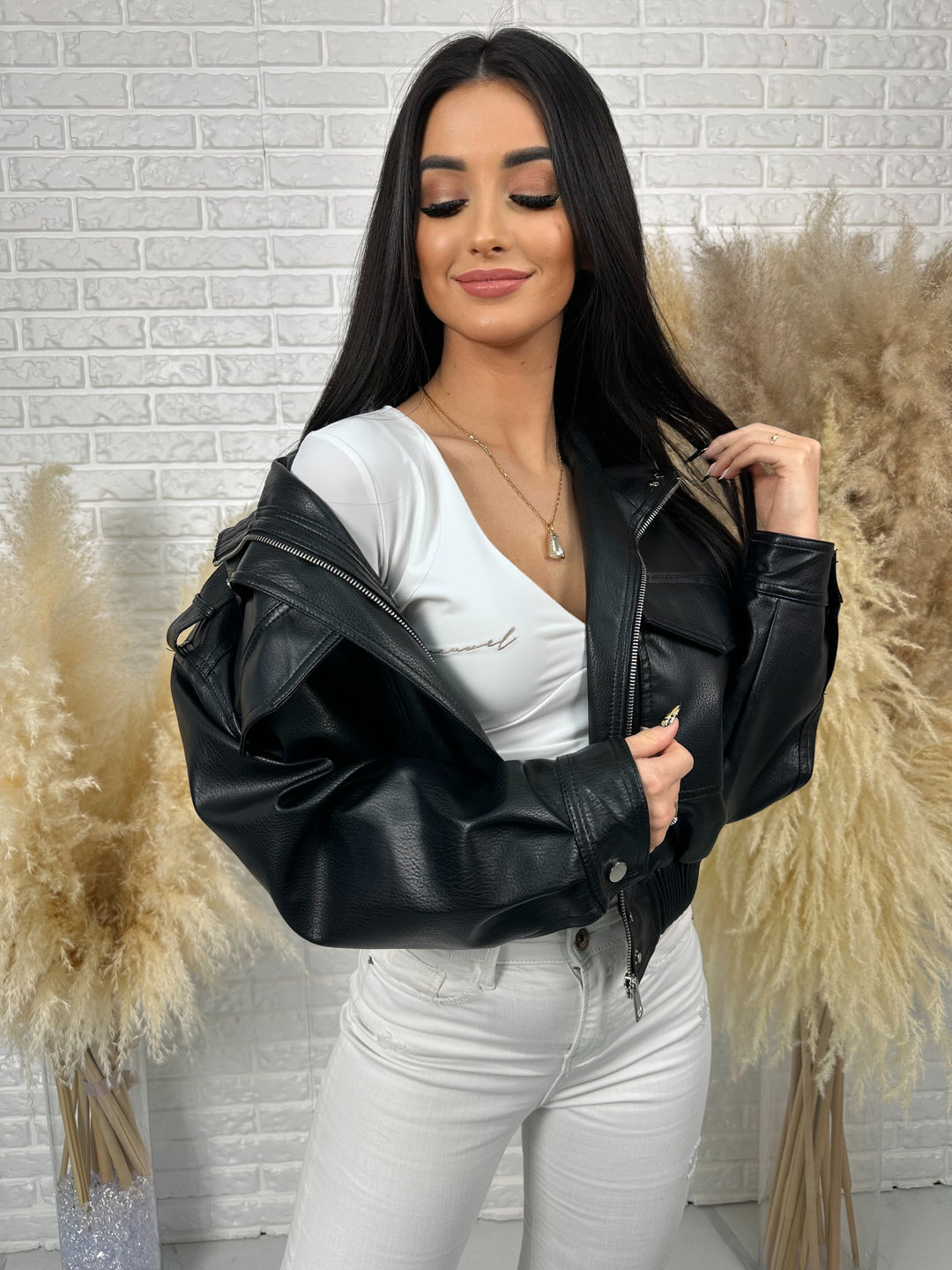 Kurtka MELA - wiosenna kurtka oversize z ekoskóry