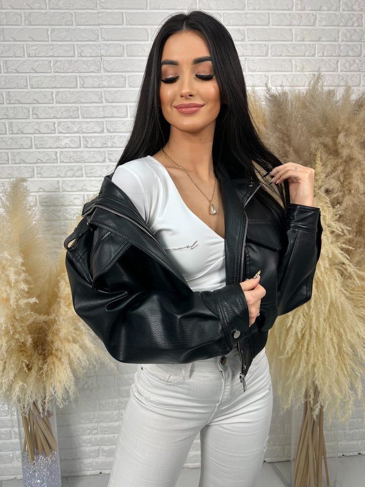 Kurtka MELA - wiosenna kurtka oversize z ekoskóry