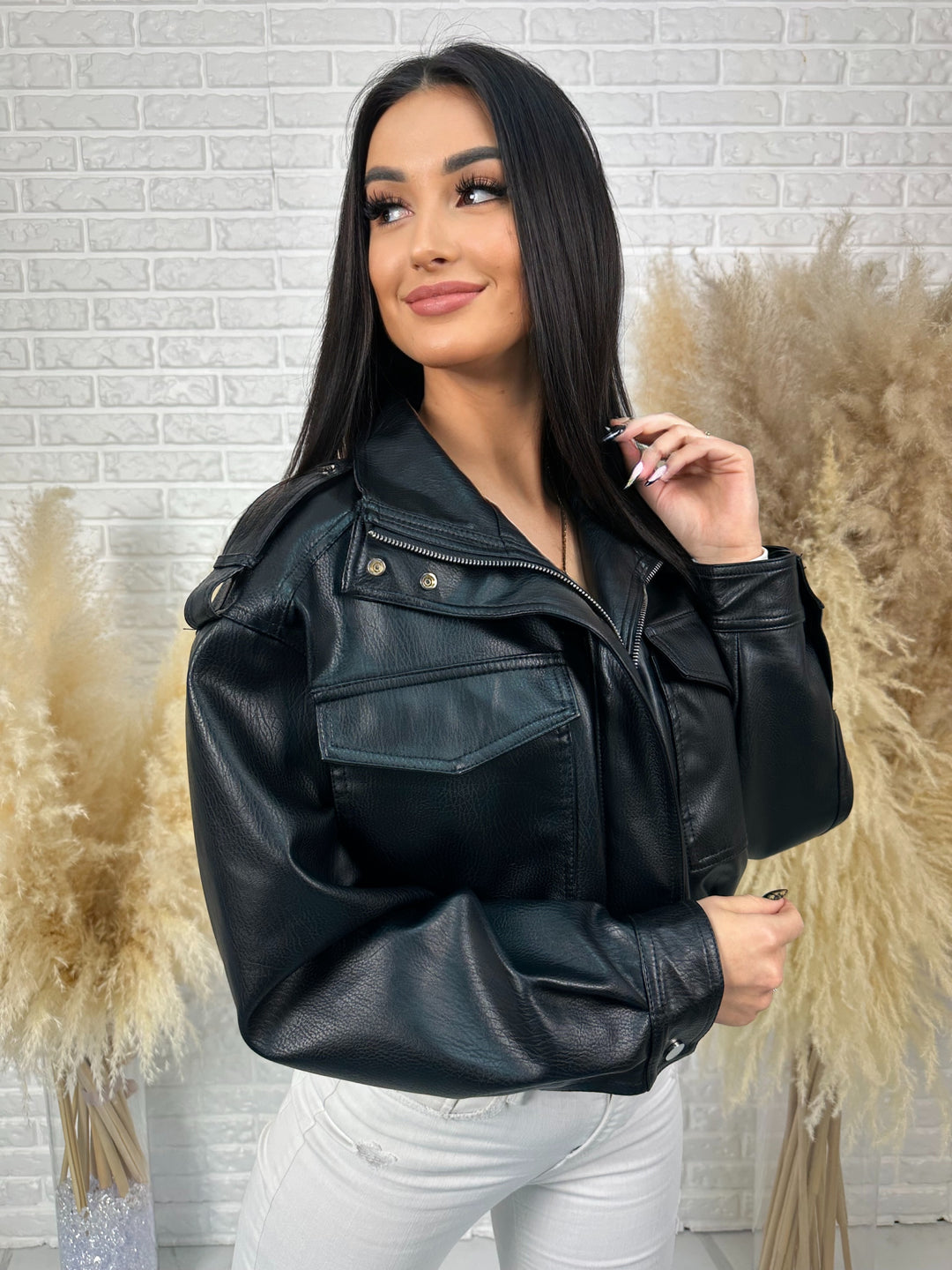 Kurtka MELA - wiosenna kurtka oversize z ekoskóry