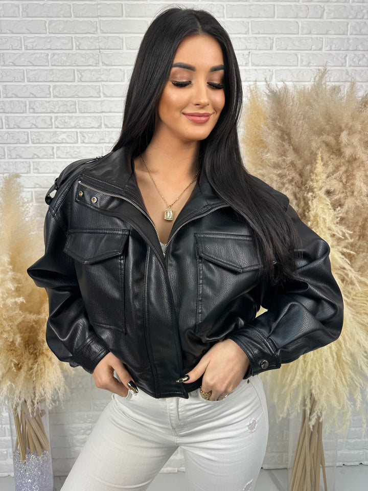 Kurtka MELA - wiosenna kurtka oversize z ekoskóry