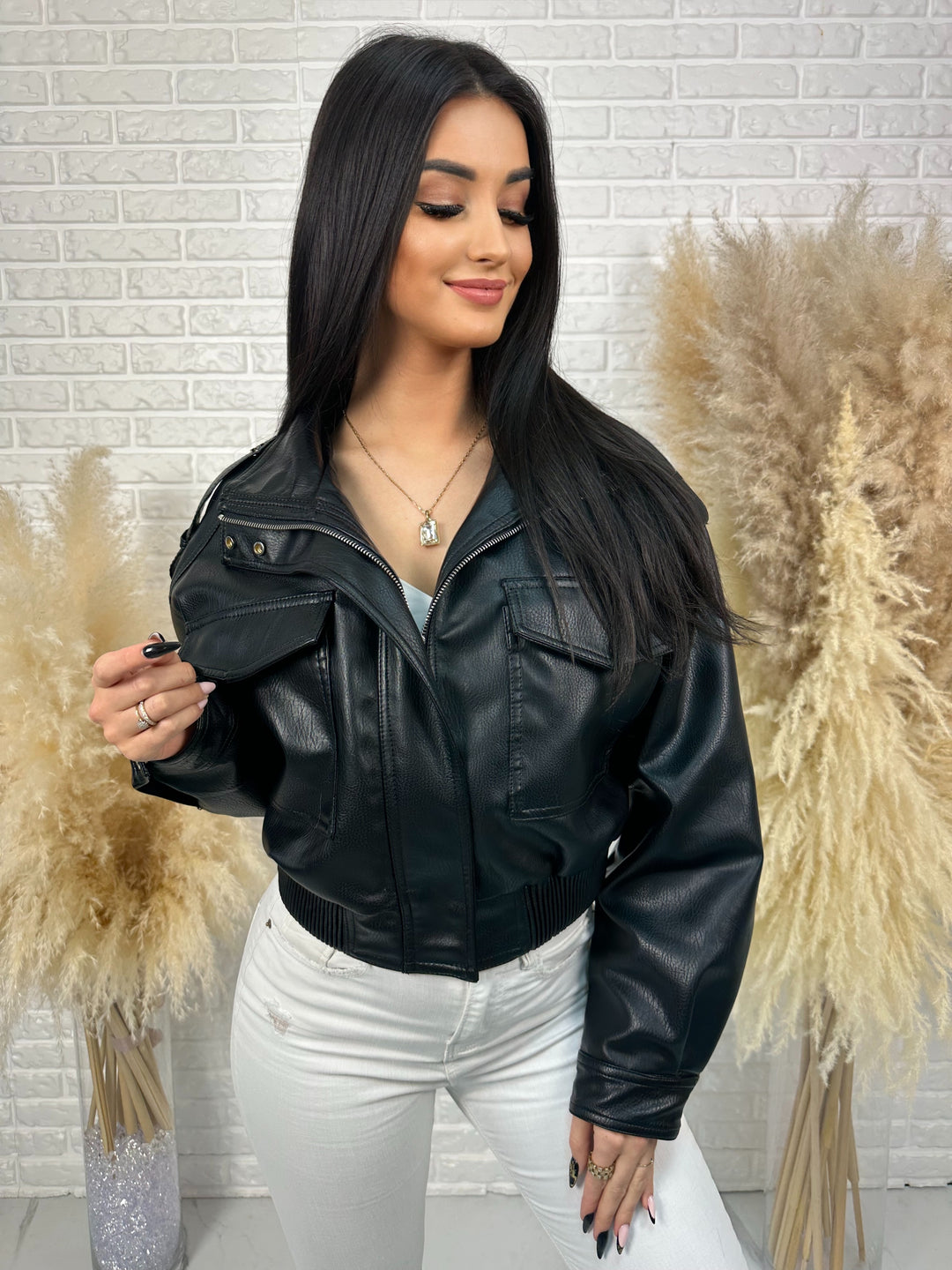 Kurtka MELA - wiosenna kurtka oversize z ekoskóry