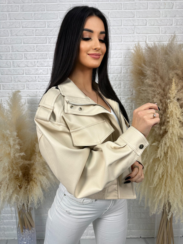 Kurtka MELA - wiosenna kurtka oversize z ekoskóry