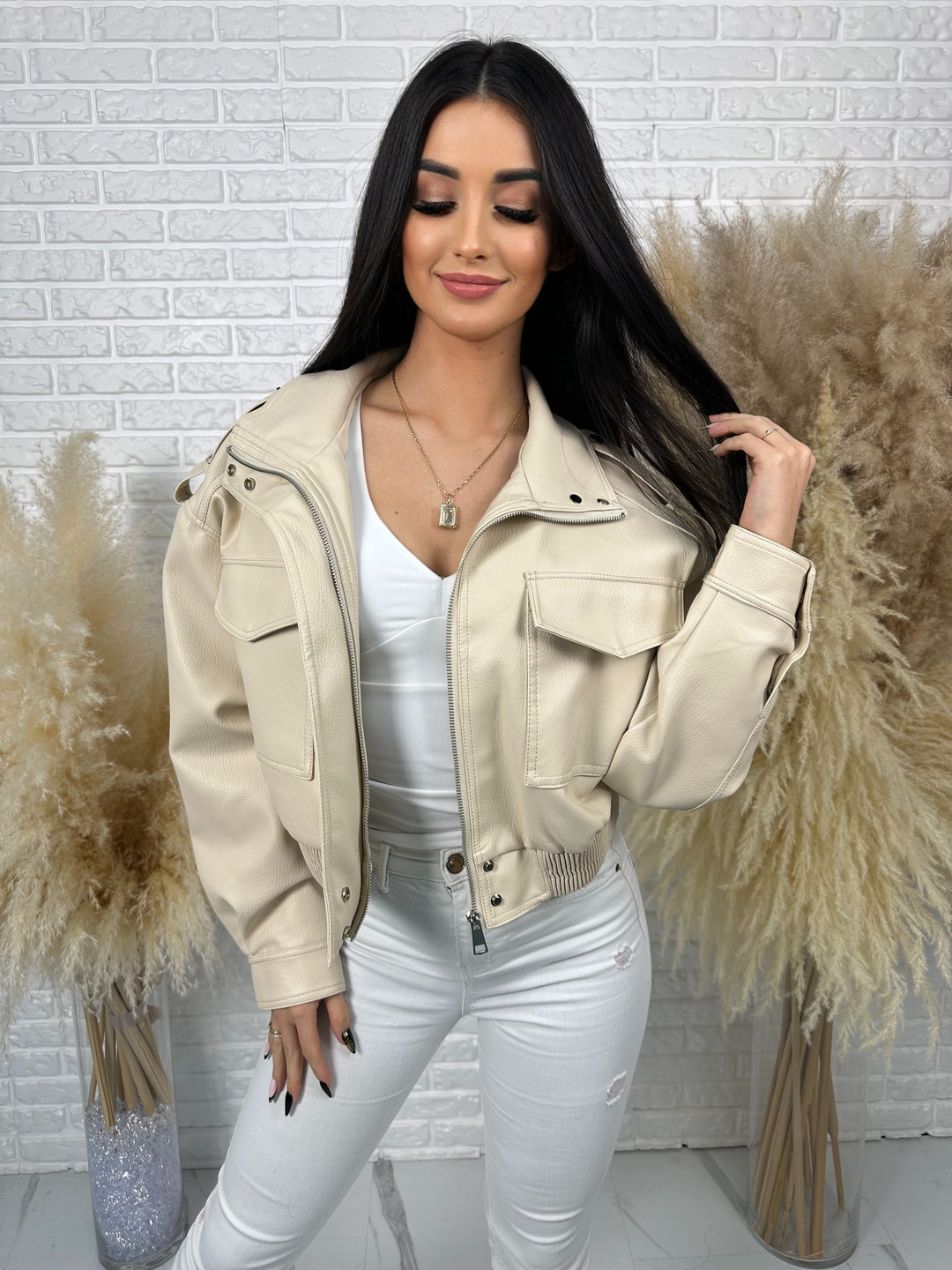 Kurtka MELA - wiosenna kurtka oversize z ekoskóry