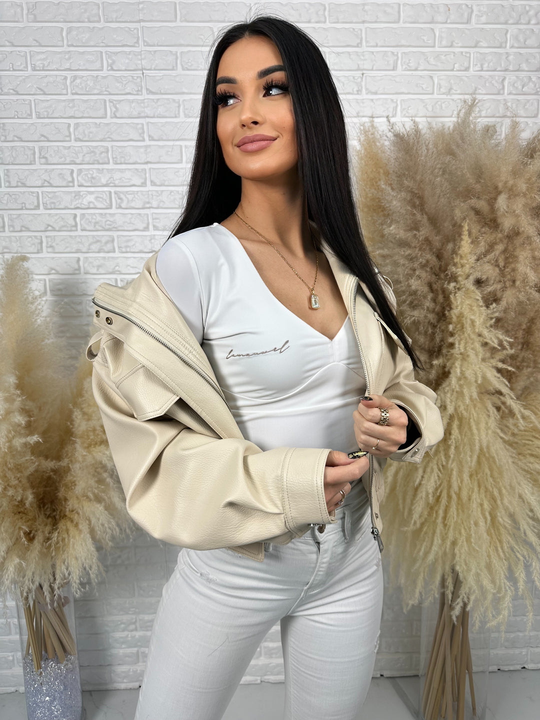 Kurtka MELA - wiosenna kurtka oversize z ekoskóry