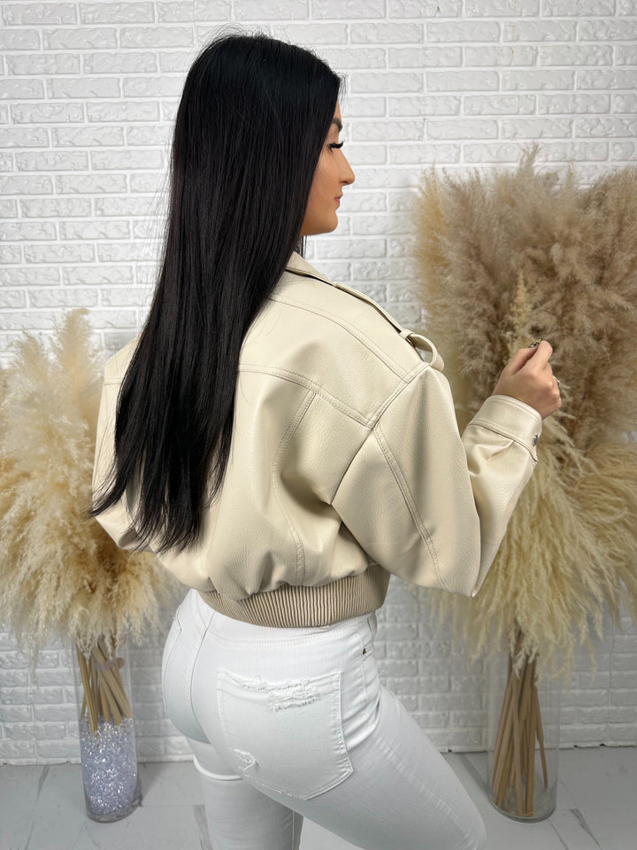 Kurtka MELA - wiosenna kurtka oversize z ekoskóry