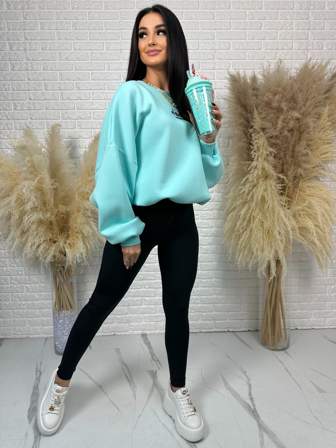 Komplet dresowy POWER - mięsista bawełniana bluza + leginsy